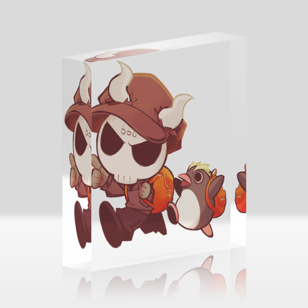悪魔めさアクリルブロック(アウトドア版)100x100mm