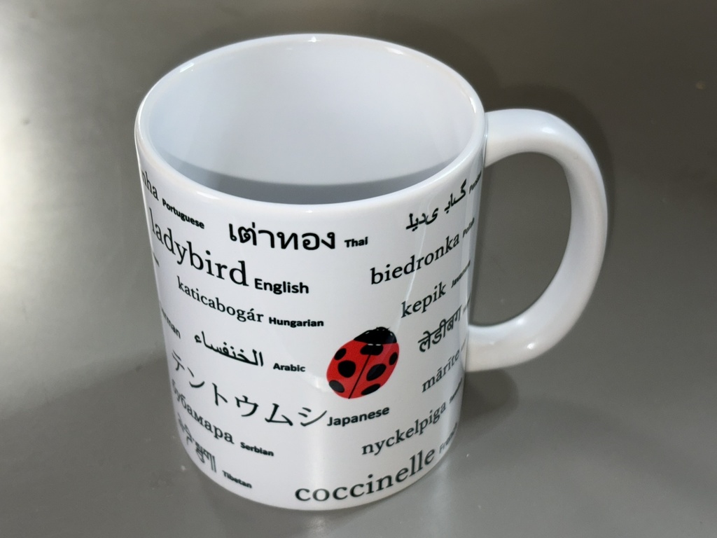 世界の言葉でテントウムシ マグカップ