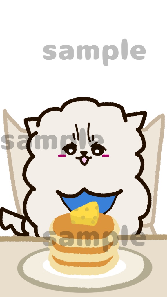 【スマホ壁紙】チーズパンケーキとポメラニアン【待ち受け】