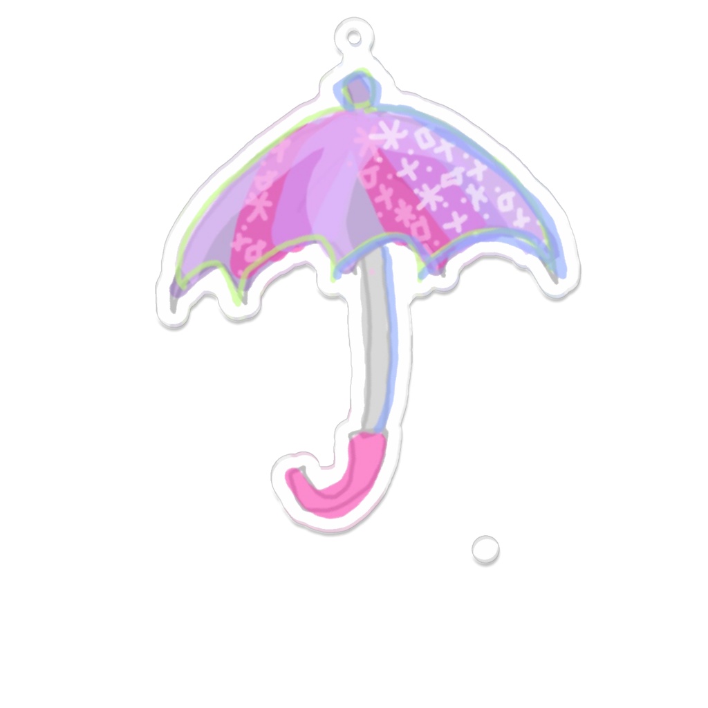 傘 アクリルキーホルダー ピンク
