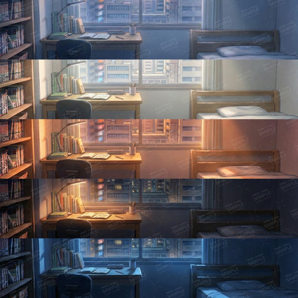 【無料背景】学生の部屋A