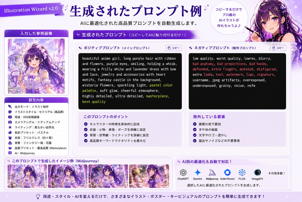 MISAKI AI STUDIO JP Illustration Wizard v2.0 参照画像から、理想のAIイラストを。