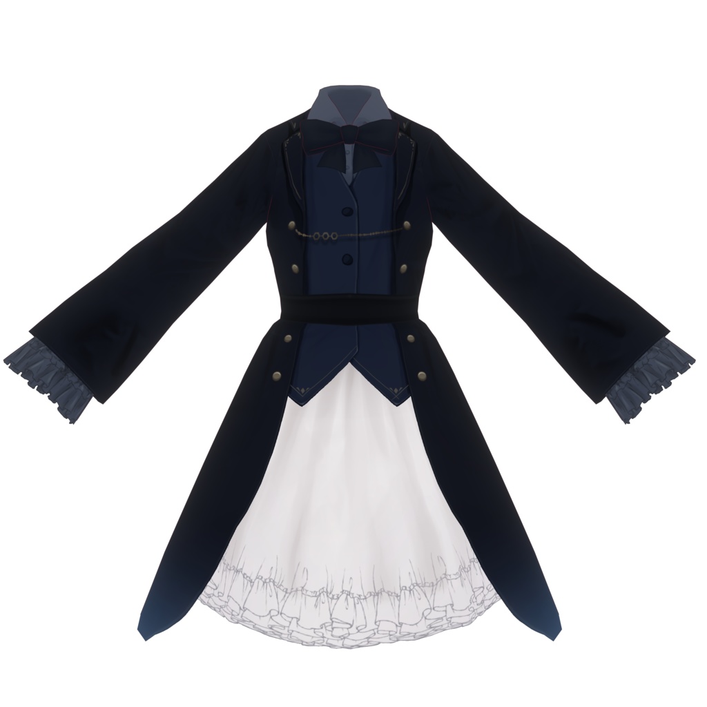 【無償版あり】VRoid用ミリタリー風ロリィタ衣装テクスチャ【製品版対応リメイク】