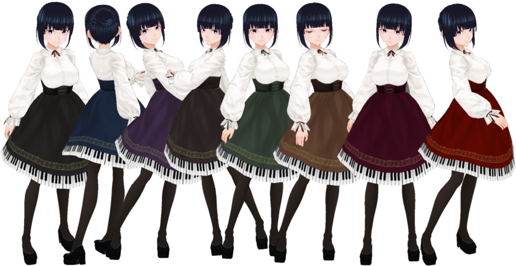 【無償版あり】VRoid用ピアノガール風衣装テクスチャ