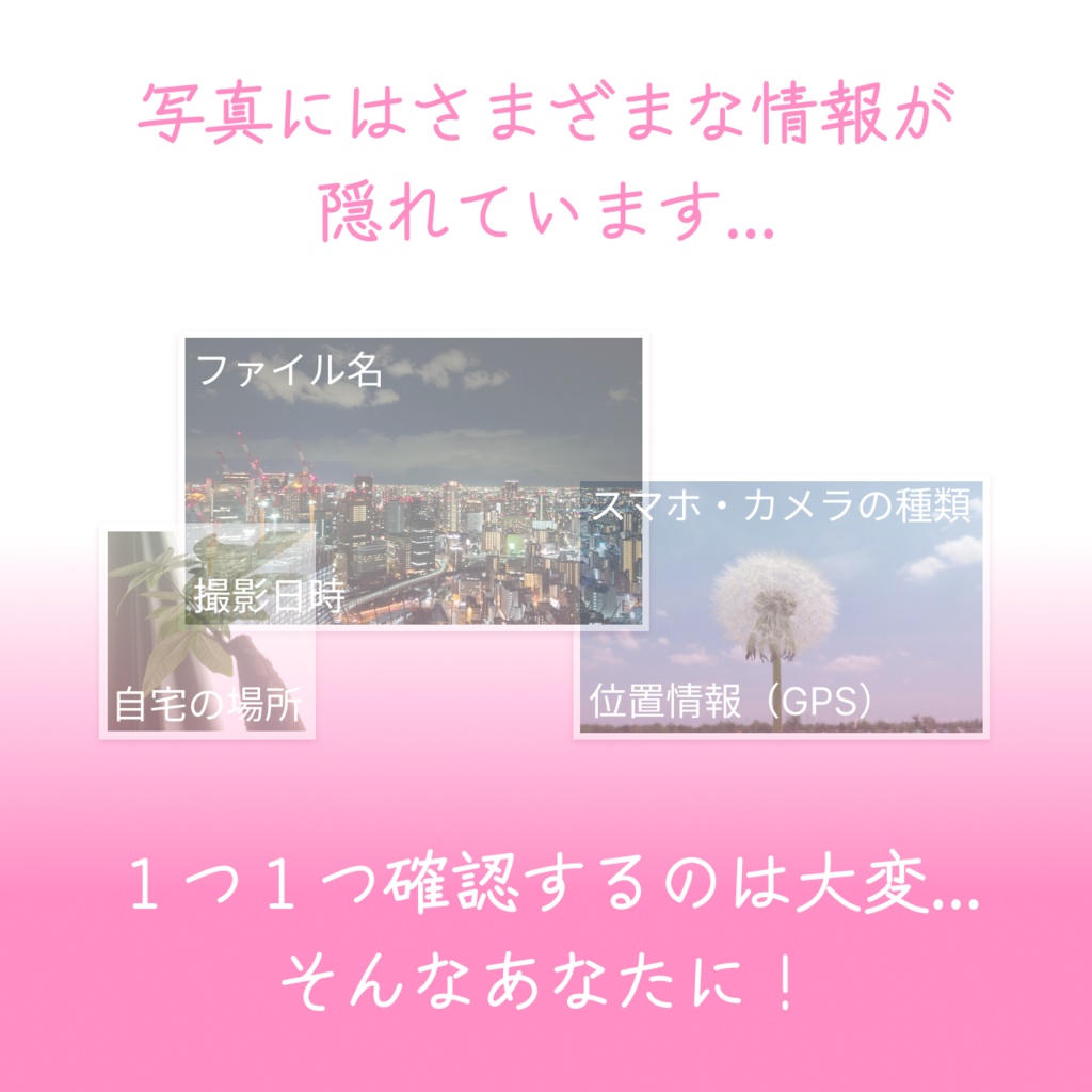 パシャ消し - 撮影日時・位置情報を一括削除【Windows / mac】