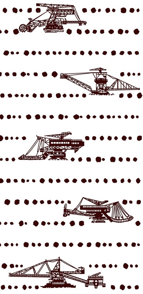 バケットホイールエクスカベーター手ぬぐい【いなせなBWE】