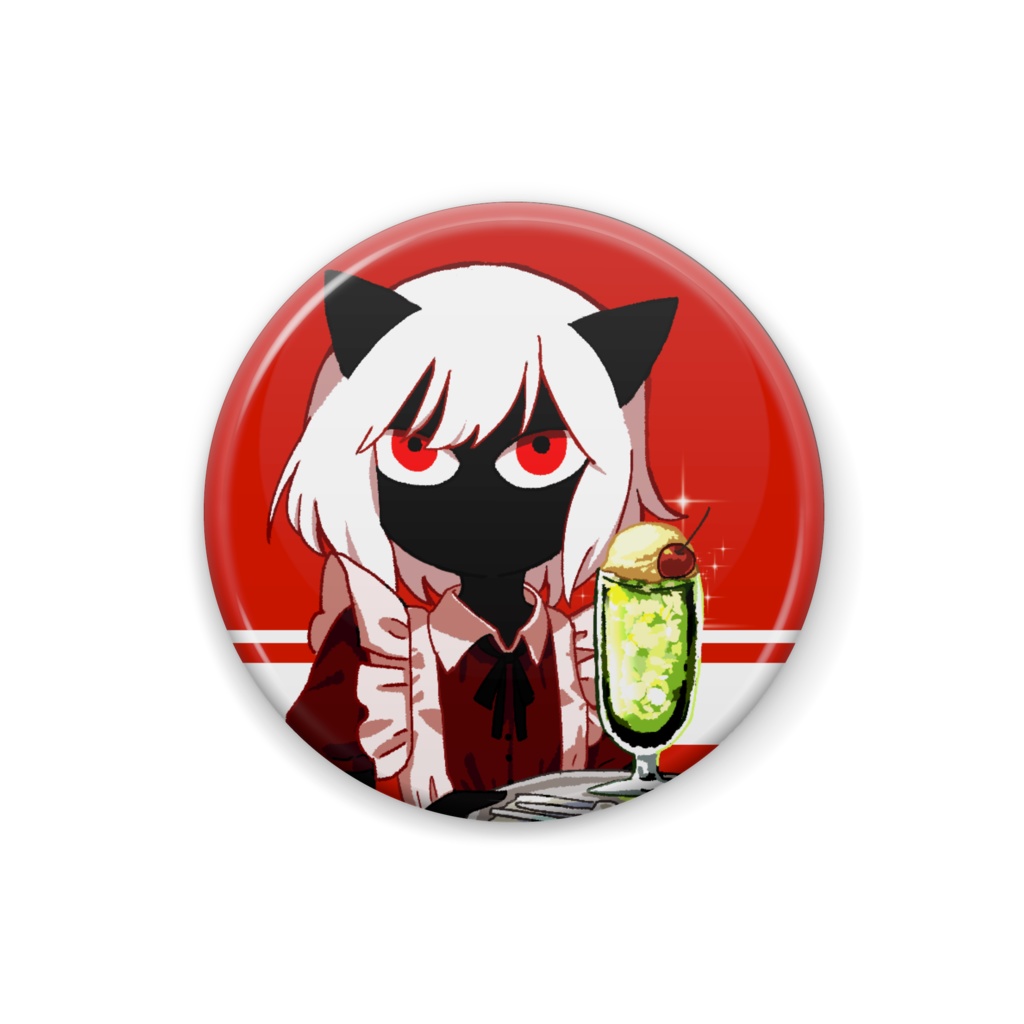 メロンソーダと黒CAT缶バッチ