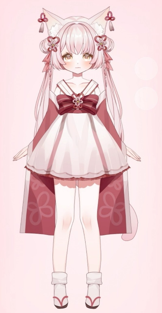 【Live2Dモデル】【限定一点】桜色の和風狐【VTS対応】