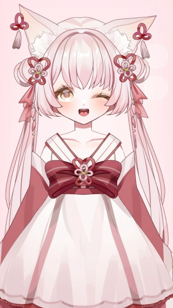 【Live2Dモデル】【限定一点】桜色の和風狐【VTS対応】