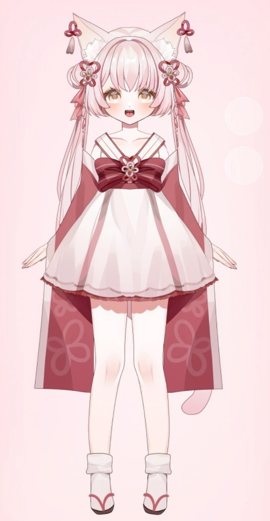 【Live2Dモデル】【限定一点】桜色の和風狐【VTS対応】