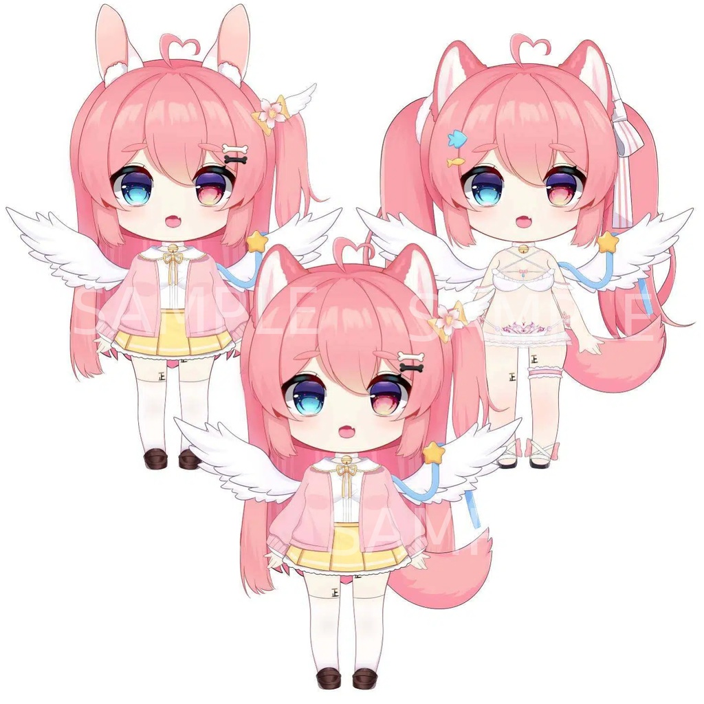 【Live2Dモデル】【限定一点】ピンク色の獣耳ガール【VTS対応】【差分豊富】