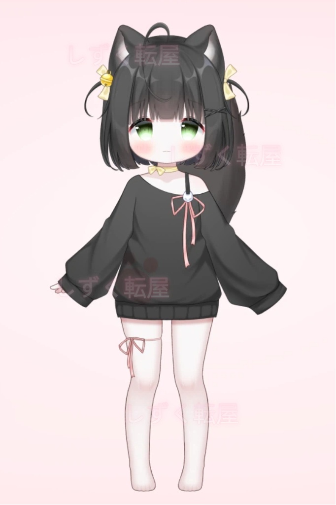 【Live2Dモデル】【限定一点】かわいい黒い獣耳少女【VTS対応】【差分豊富】