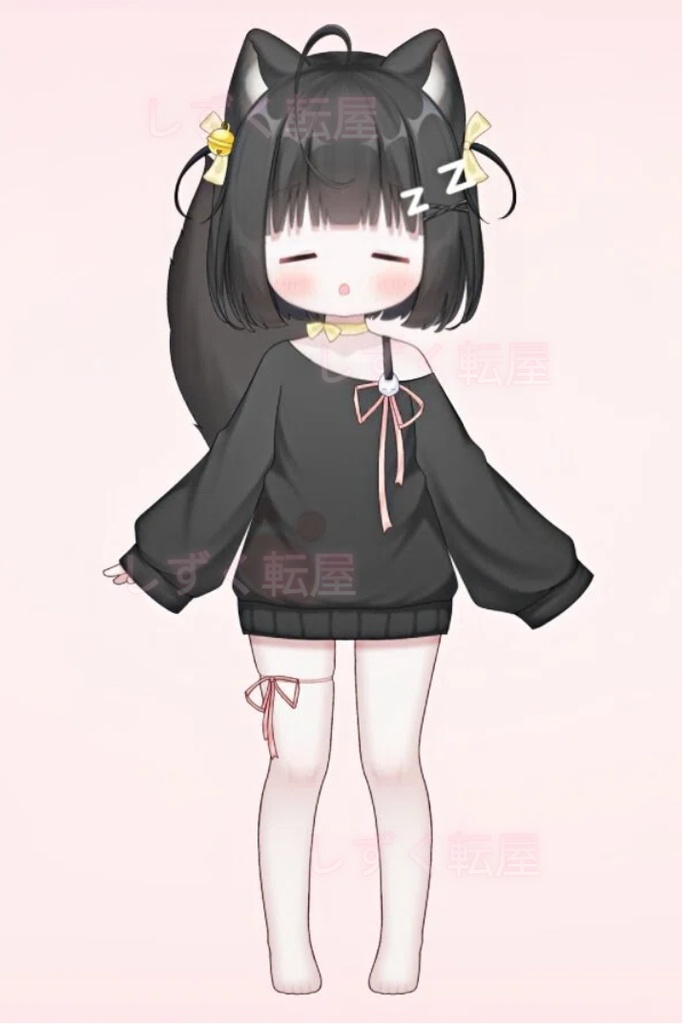 【Live2Dモデル】【限定一点】かわいい黒い獣耳少女【VTS対応】【差分豊富】