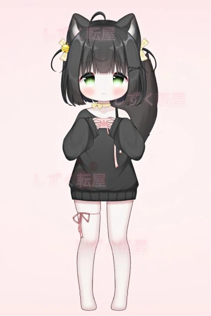 【Live2Dモデル】【限定一点】かわいい黒い獣耳少女【VTS対応】【差分豊富】