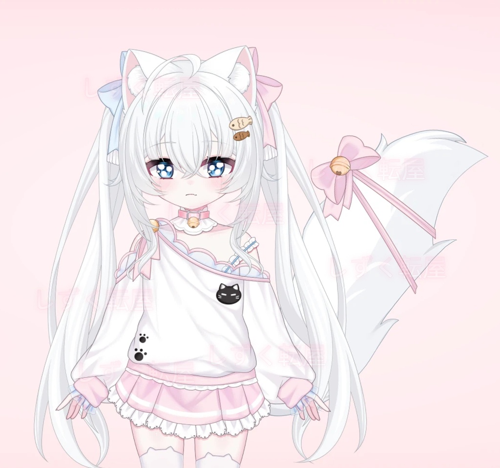【Live2Dモデル】【限定一点】白髪の猫耳少女【VTS対応】