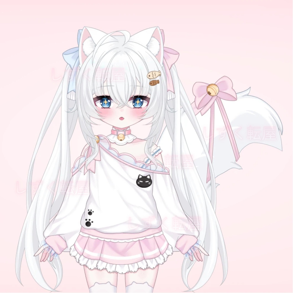 【Live2Dモデル】【限定一点】白髪の猫耳少女【VTS対応】