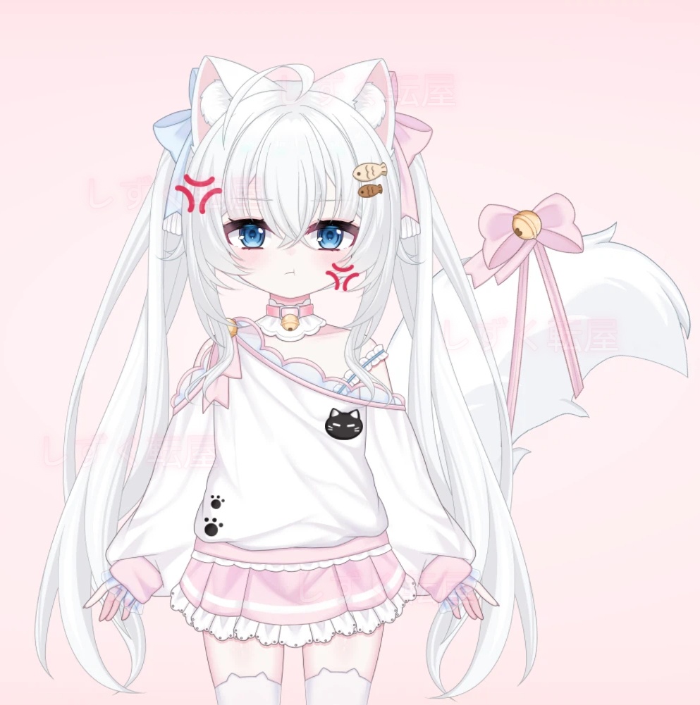 【Live2Dモデル】【限定一点】白髪の猫耳少女【VTS対応】