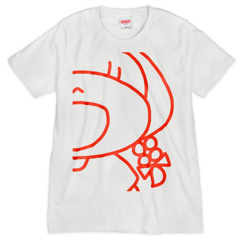 べにちゃんラインTシャツ白(赤)