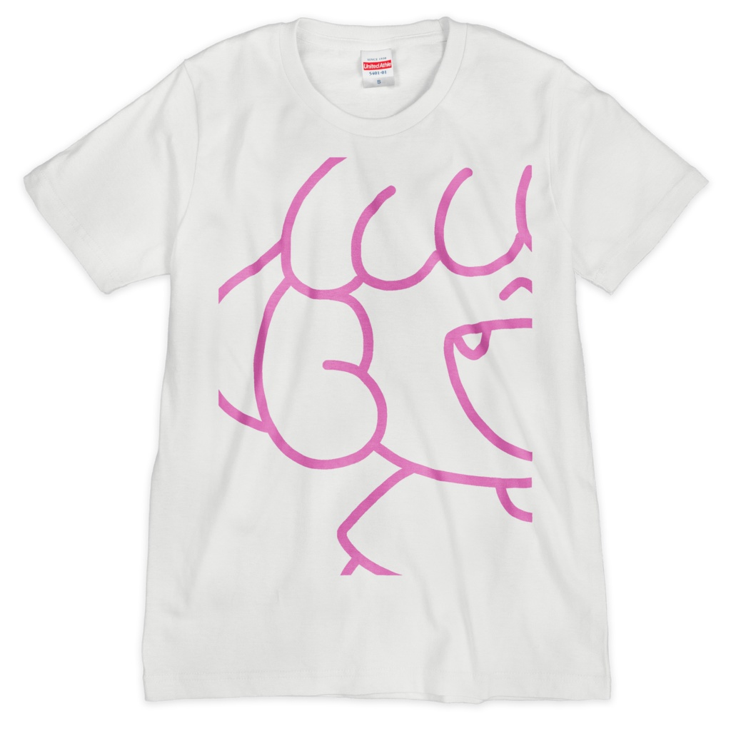 あいちゃんラインTシャツ白(ピンク)