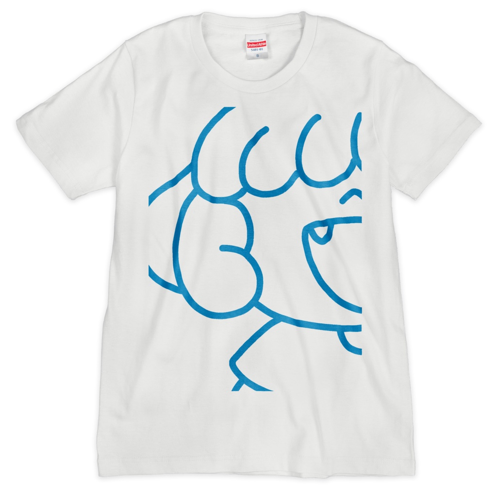 あいちゃんラインTシャツ白(青)