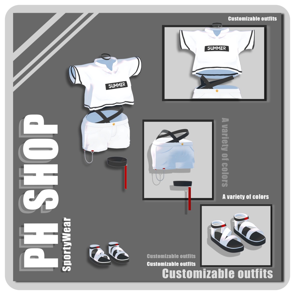 ใ ๐๐๐๐๐ ใในใใผใใฆใงใข, Sporty Wear โญ๏ธ ใขใใฟใผๅคๅฏพๅฟ ใ
ก ใ VRChat 3D Clothes ใ