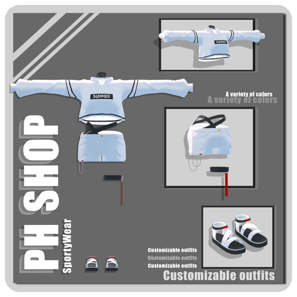 ใ ๐๐๐๐๐ ใในใใผใใฆใงใข, Sporty Wear โญ๏ธ ใขใใฟใผๅคๅฏพๅฟ ใ
ก ใ VRChat 3D Clothes ใ