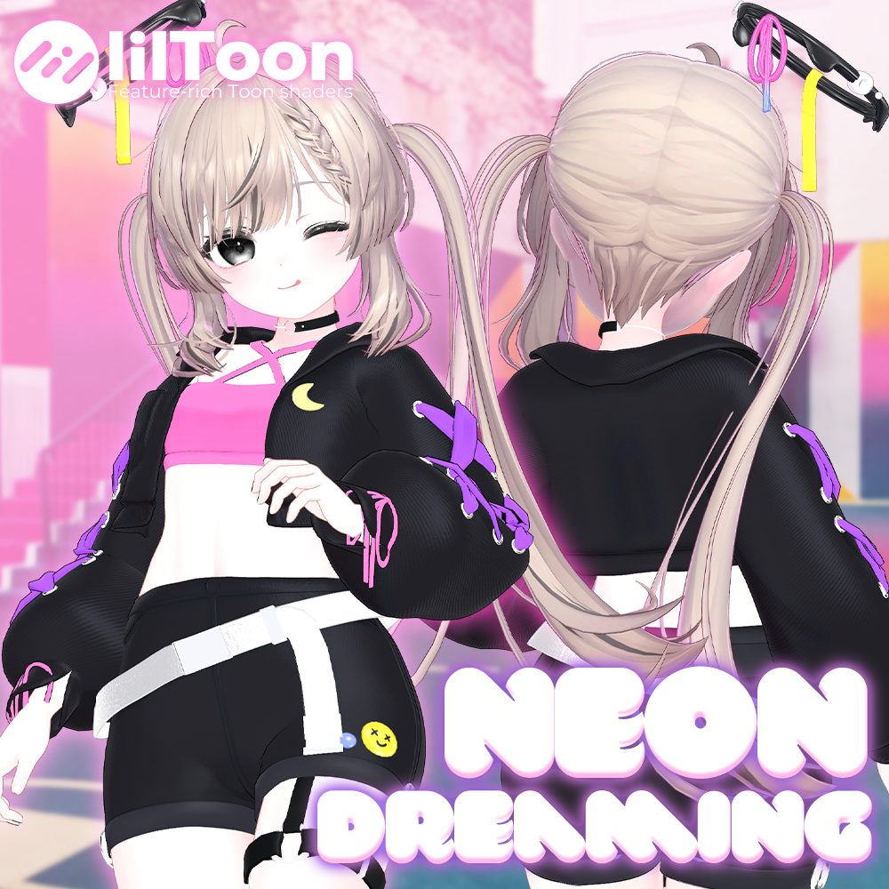 【 𝐀𝐎𝐏𝐎𝐍 】ネオン·ドリーミング, Neon Dreaming⭐️アバター多対応 ㅡ 【 VRChat 3D Clothes 】