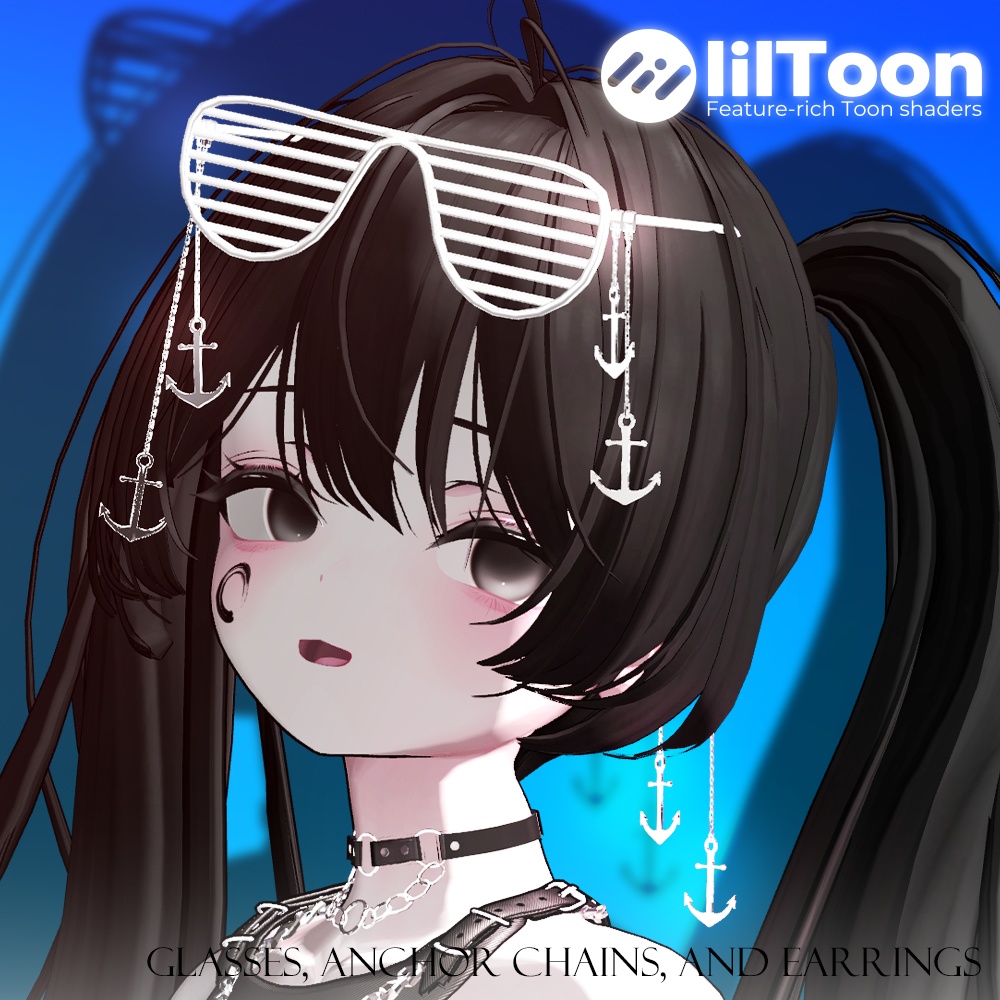 fashion Glasses, Anchor Chains, and Chain Earrings 