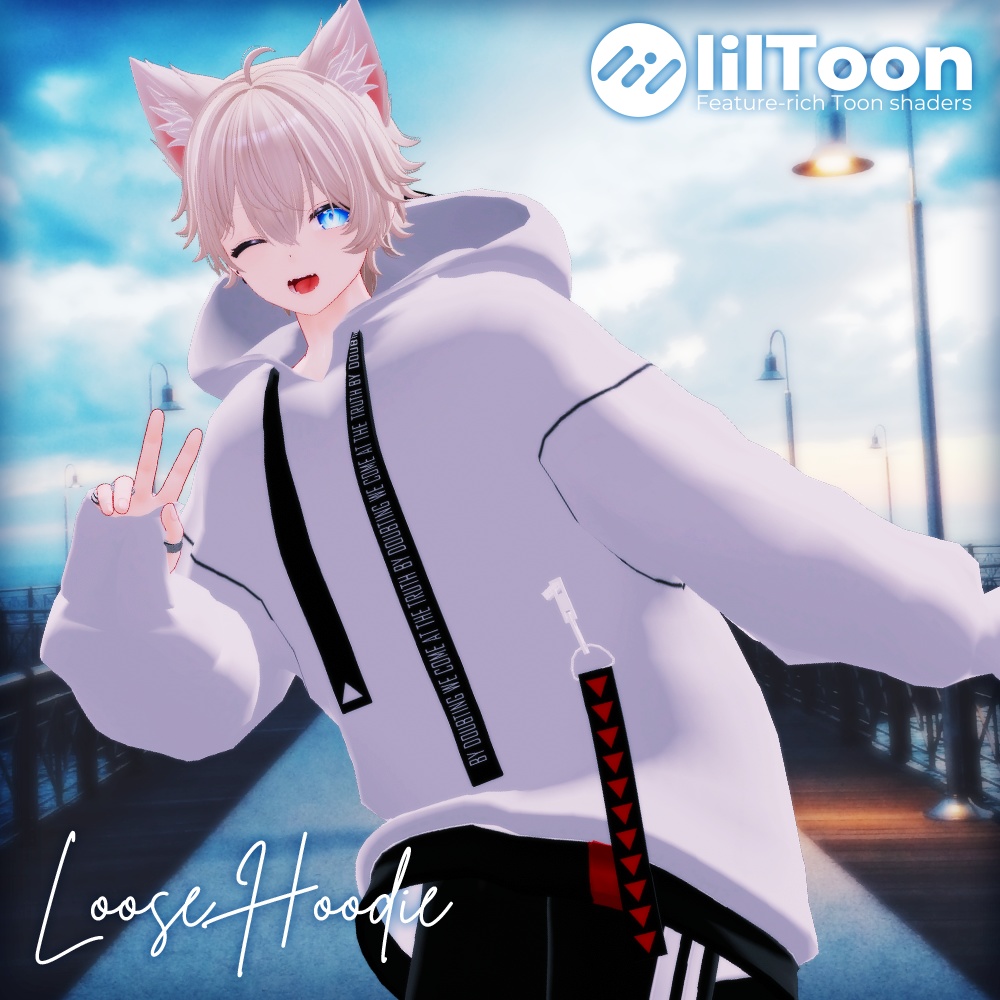 【 彼方対応 】 ルーズフード, Loose Hoodie  ㅡ 【 VRChat 】