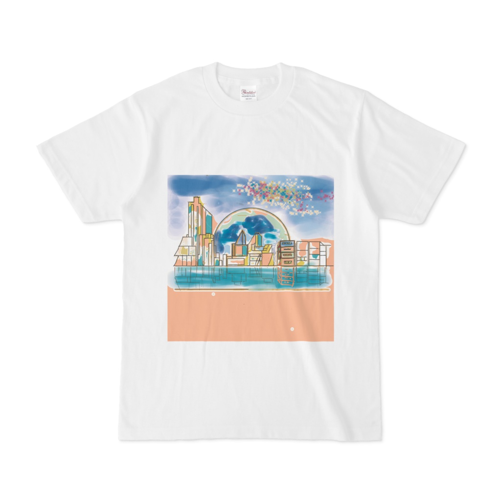 月の都市のtシャツ