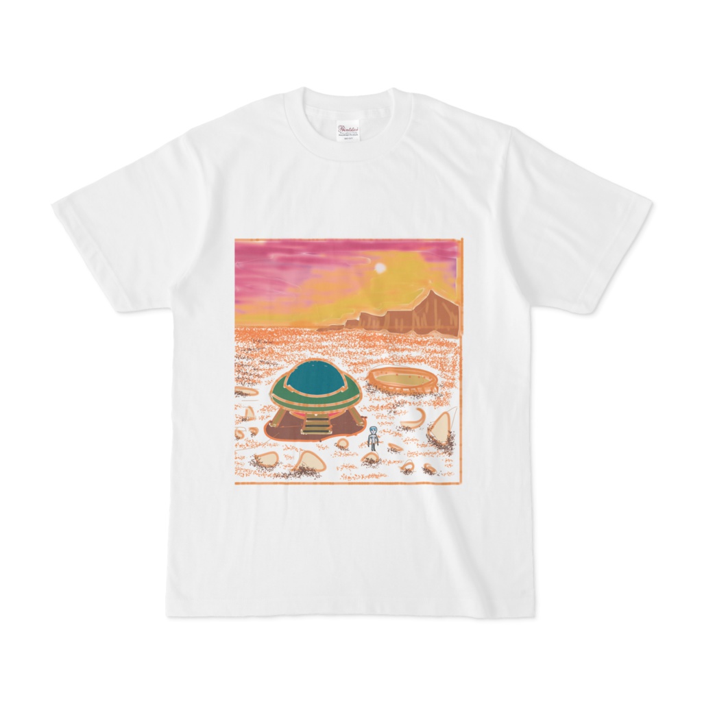 火星とufoのTシャツ