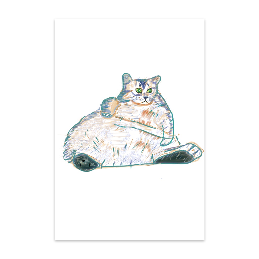 太った猫のポストカード
