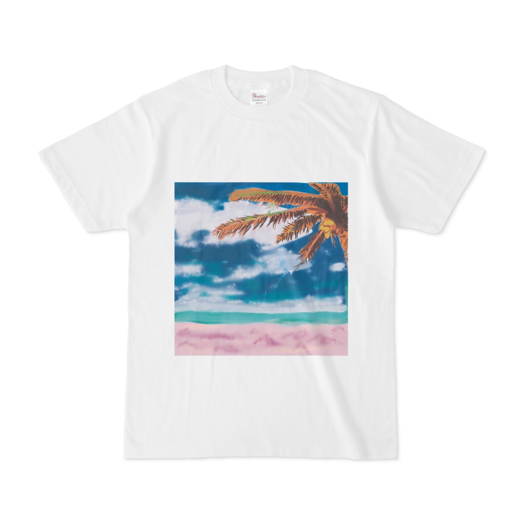 ヤシと海のtシャツ
