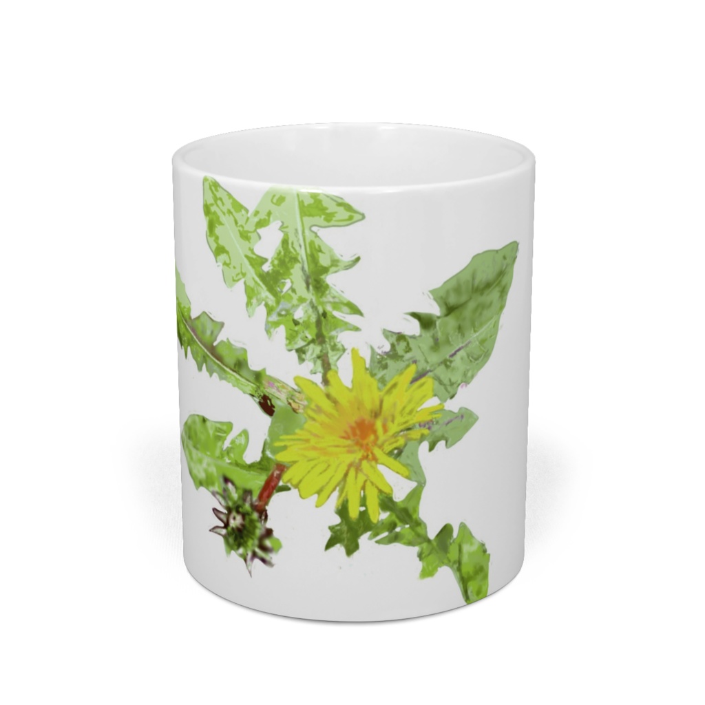 1輪のタンポポのマグカップ