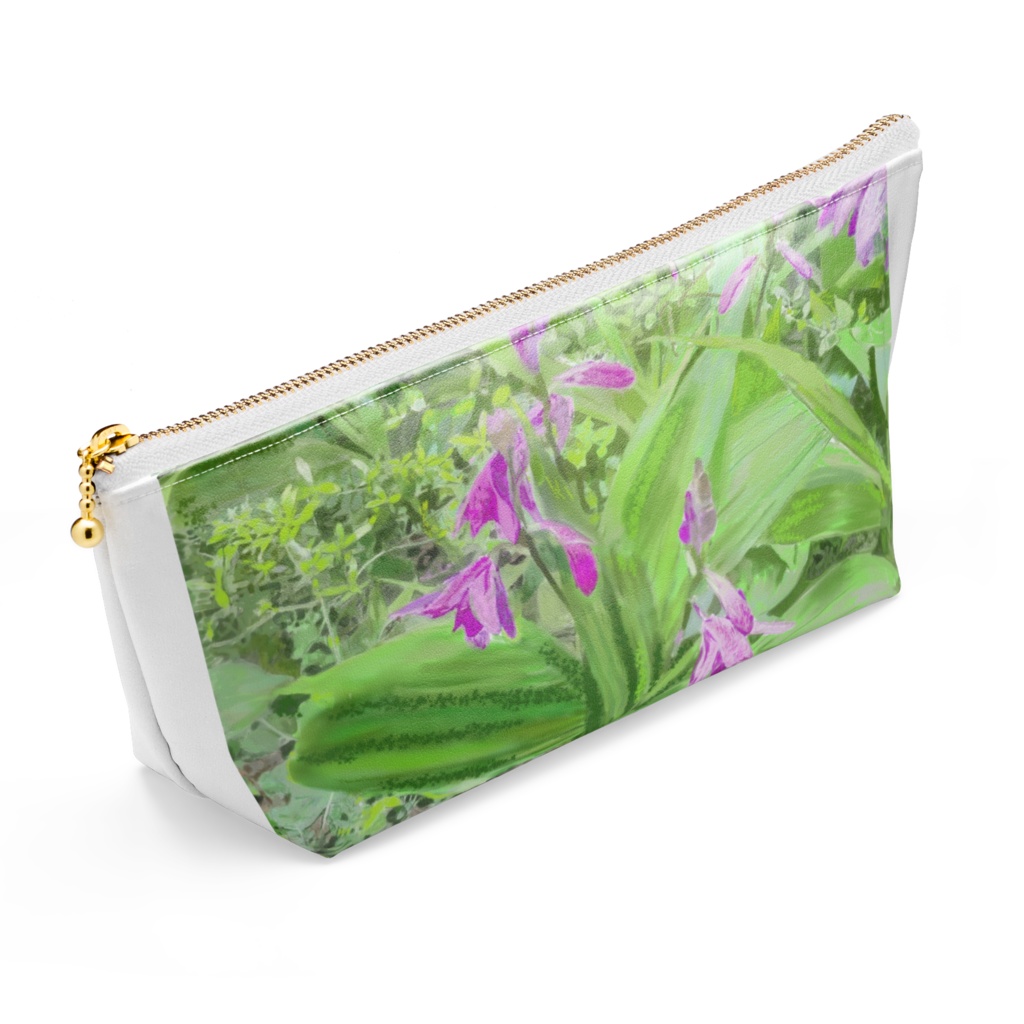 ヤグルマギクと紫蘭のポーチ