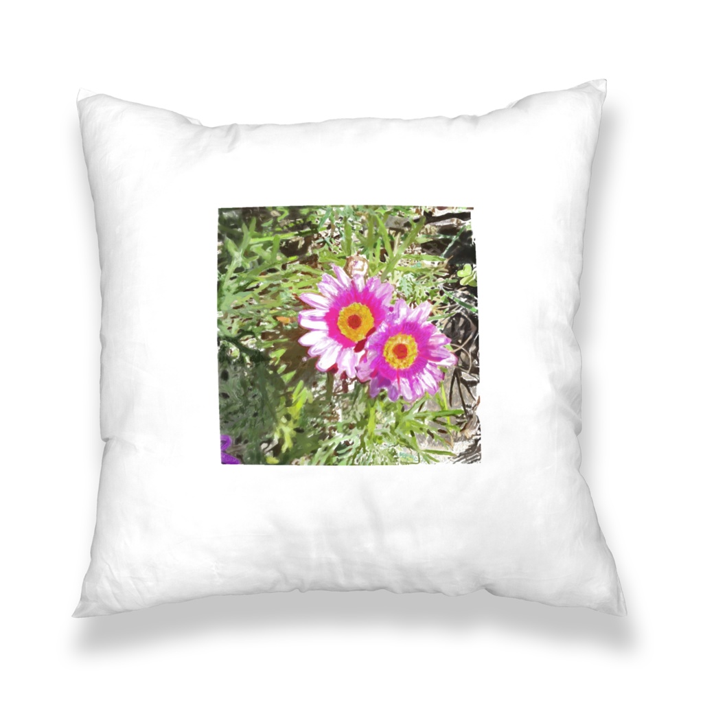 バラとガーベラのクッションカバー