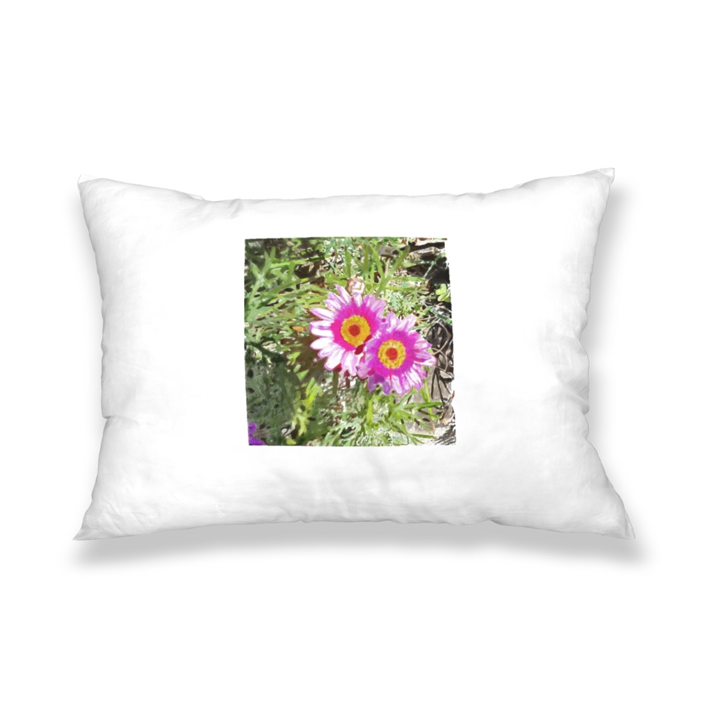 バラとガーベラの枕カバー