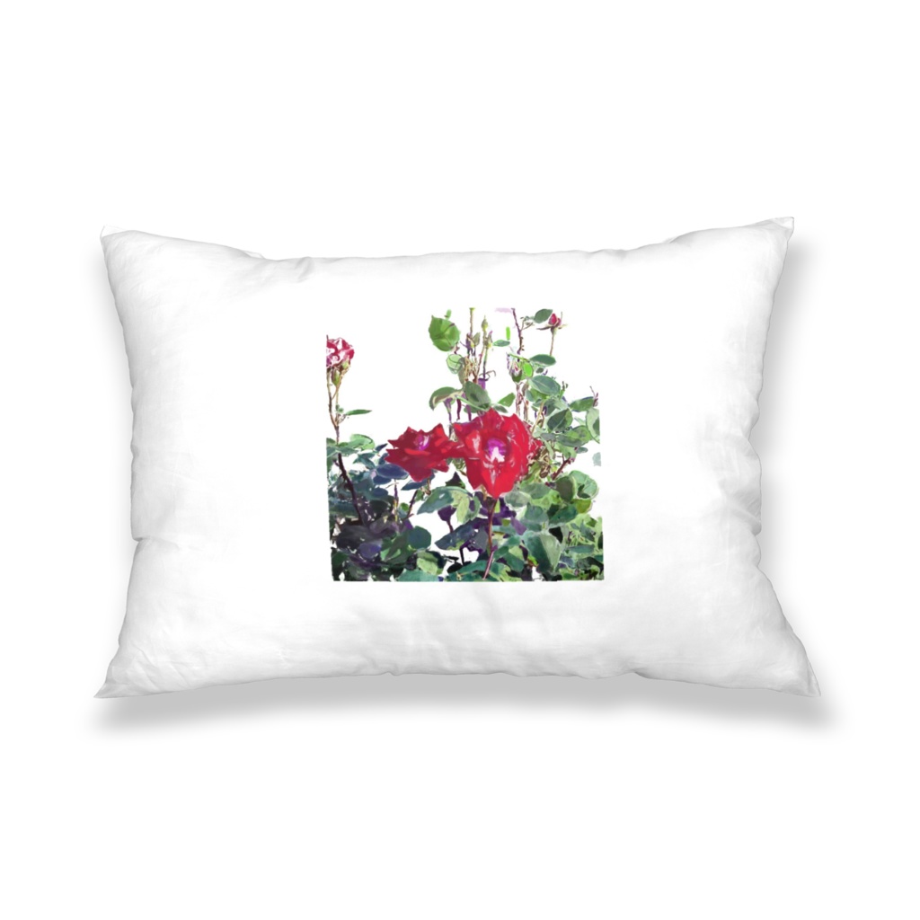 シクラメンとバラの枕カバー