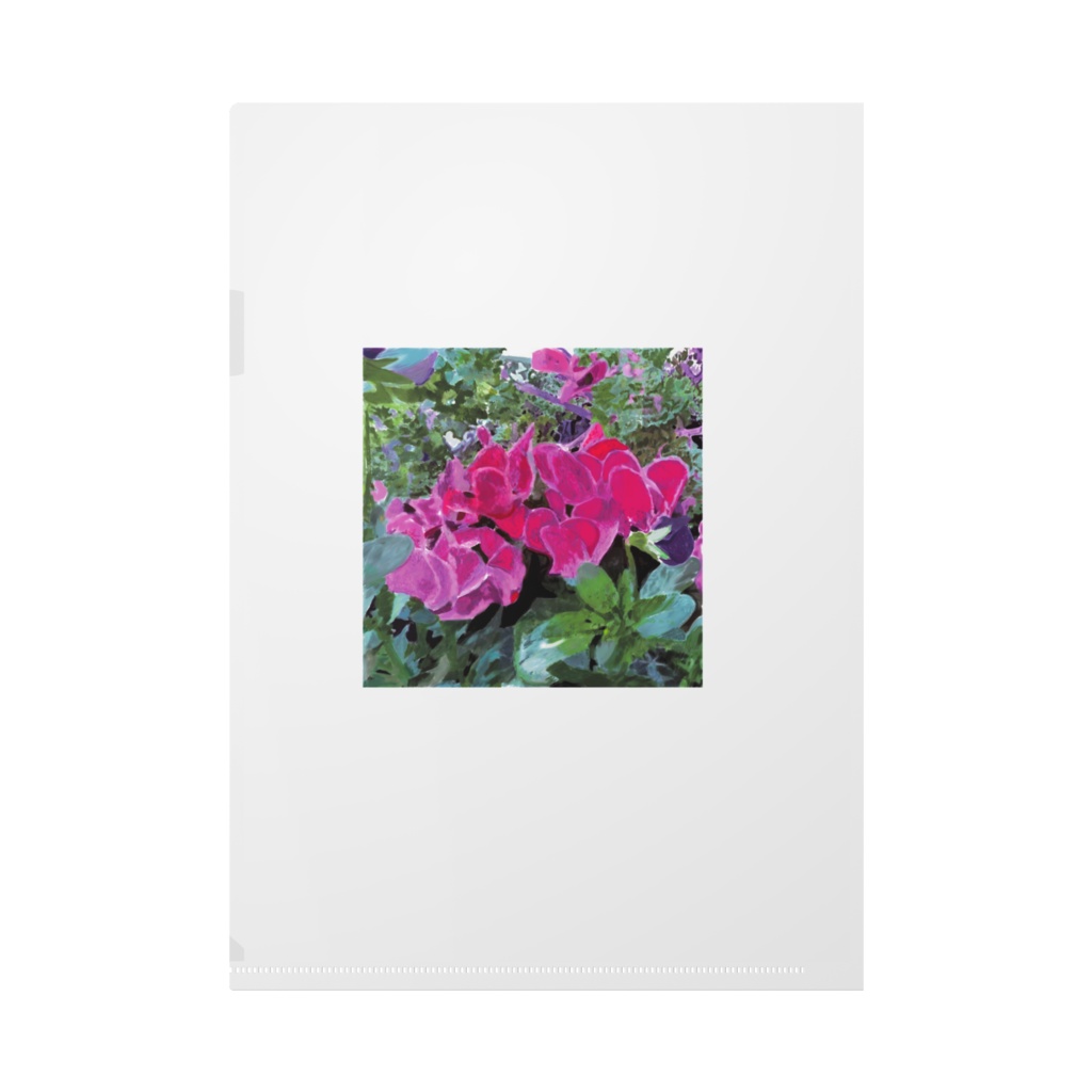 三色すみれとシクラメンのクリアファイル