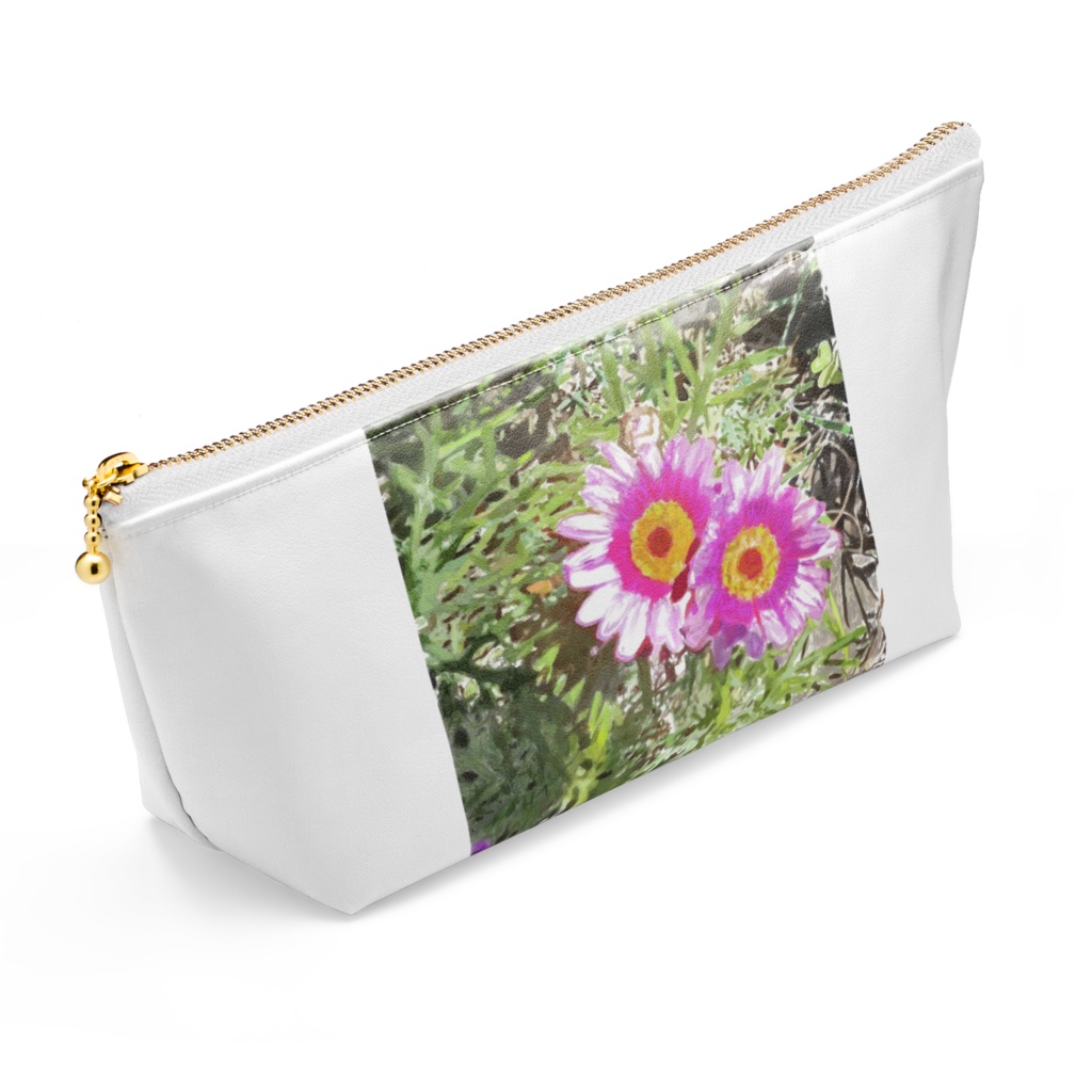 マーガレットとガーベラのポーチ