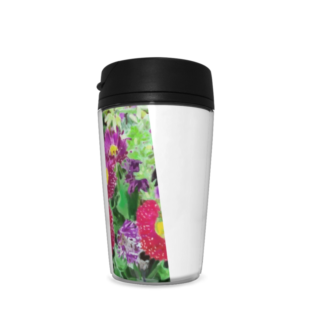 赤と白のマーガレットのタンブラー