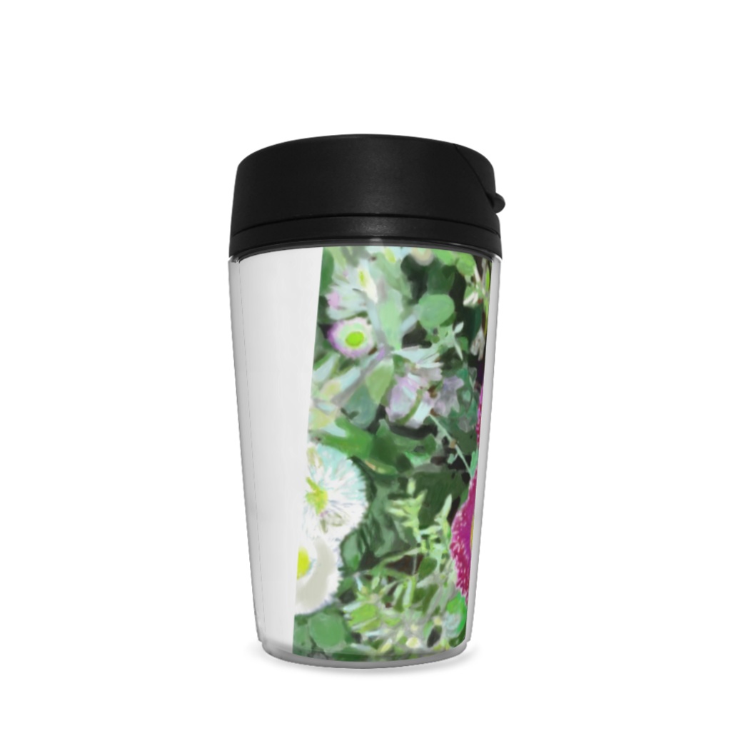 赤と白のマーガレットのタンブラー