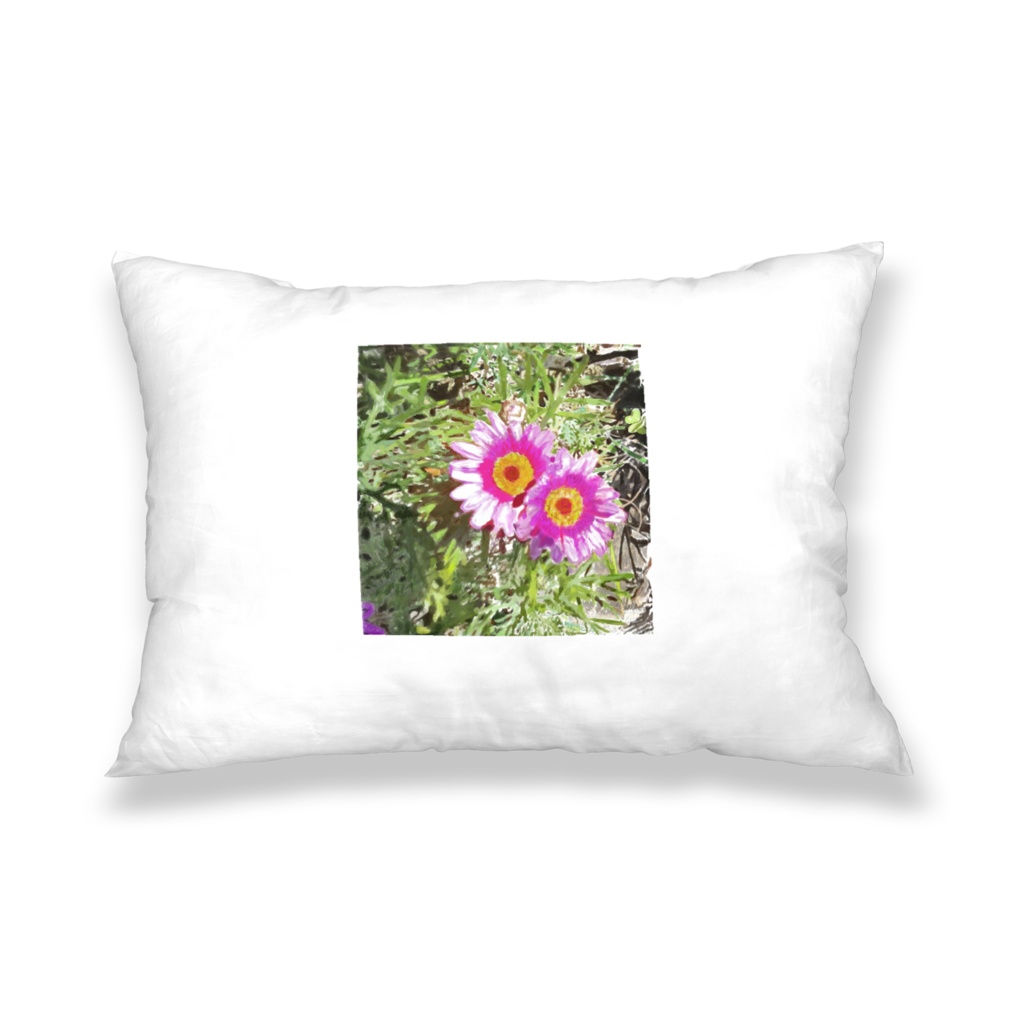 赤と白のマーガレットの枕カバー