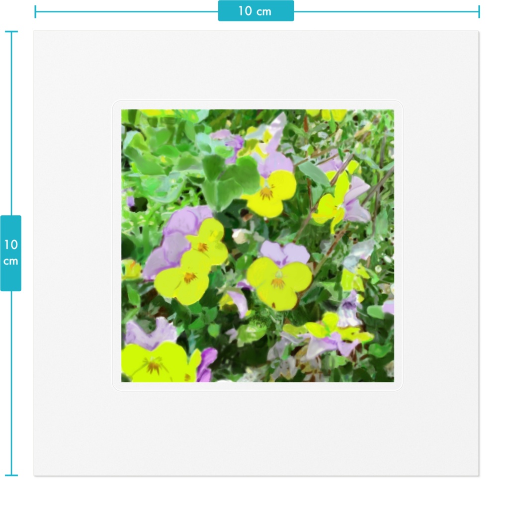 パンジー(紫と黄色)のステッカー