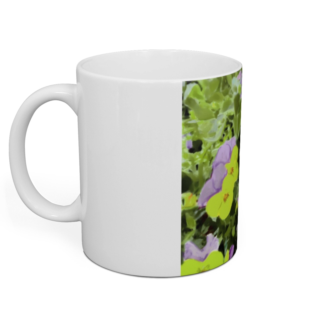 パンジー(紫と黄色)のマグカップ