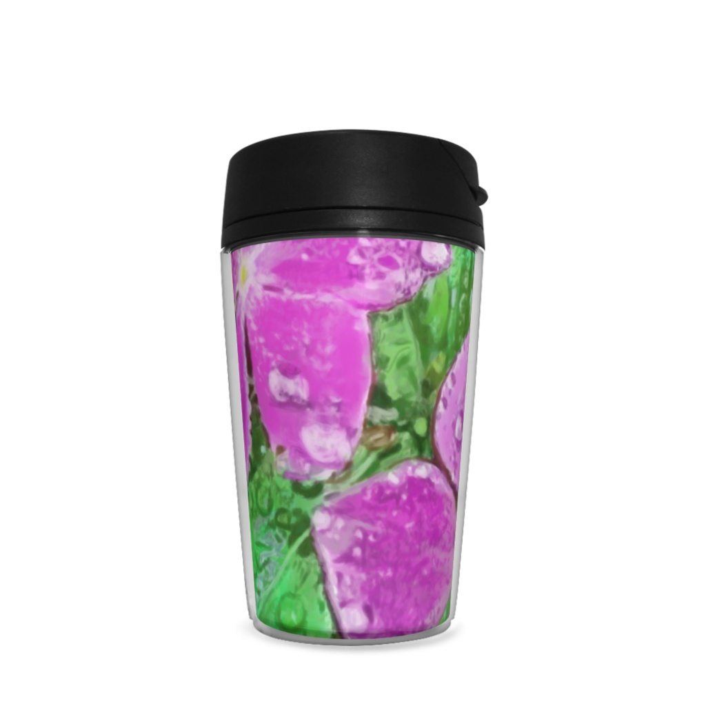 雨に濡れるニチニチソウのタンブラー