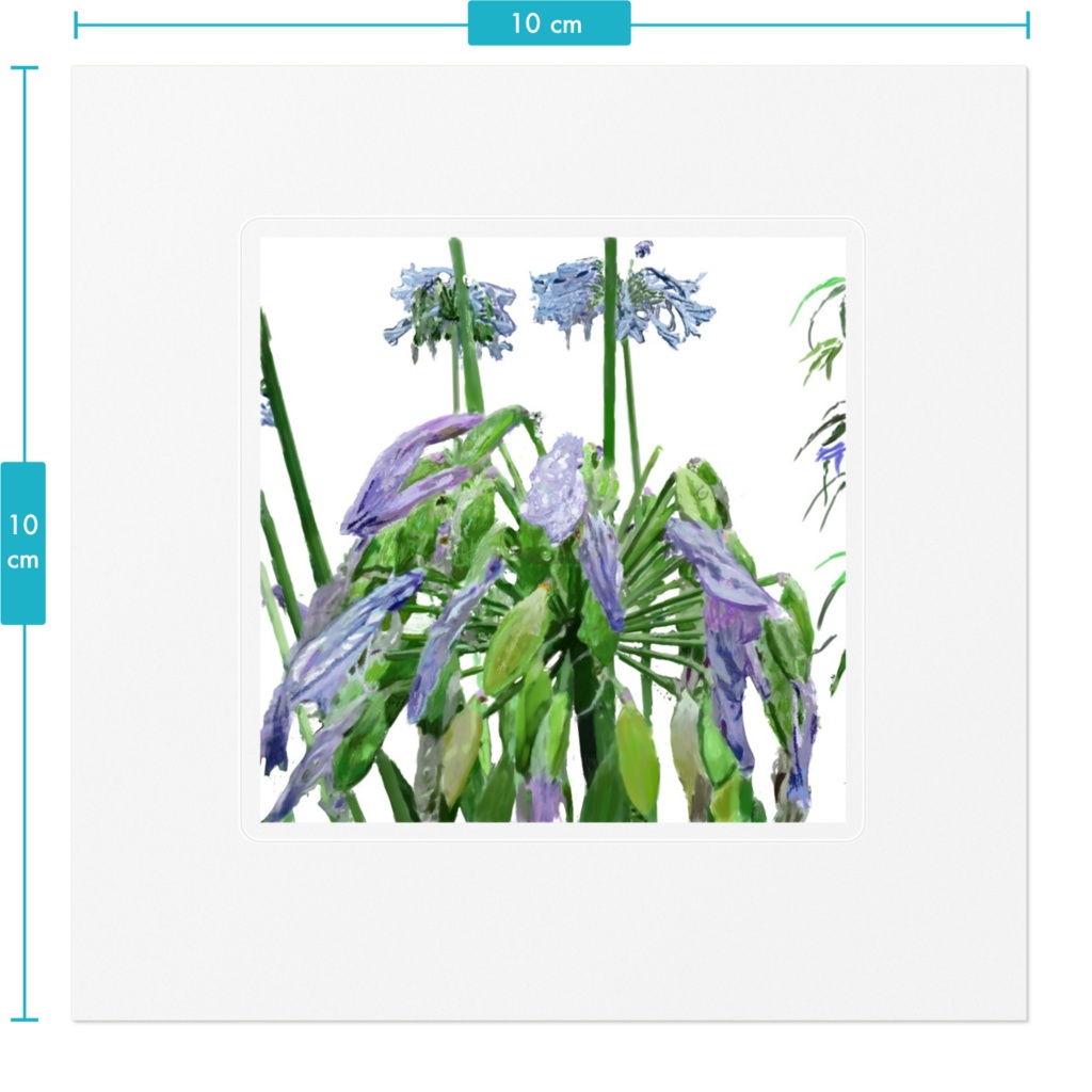雨に濡れる紫君子欄のステッカー