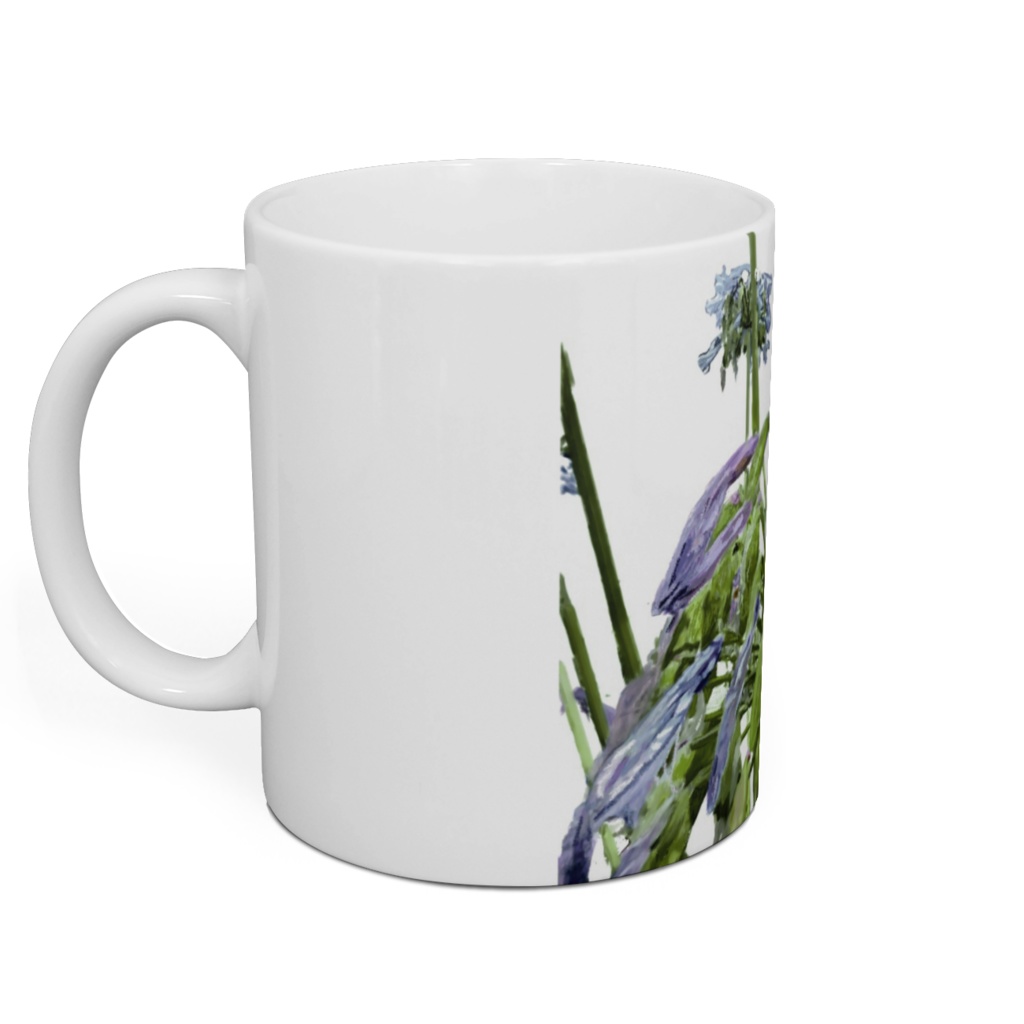 雨に濡れる紫君子欄のマグカップ
