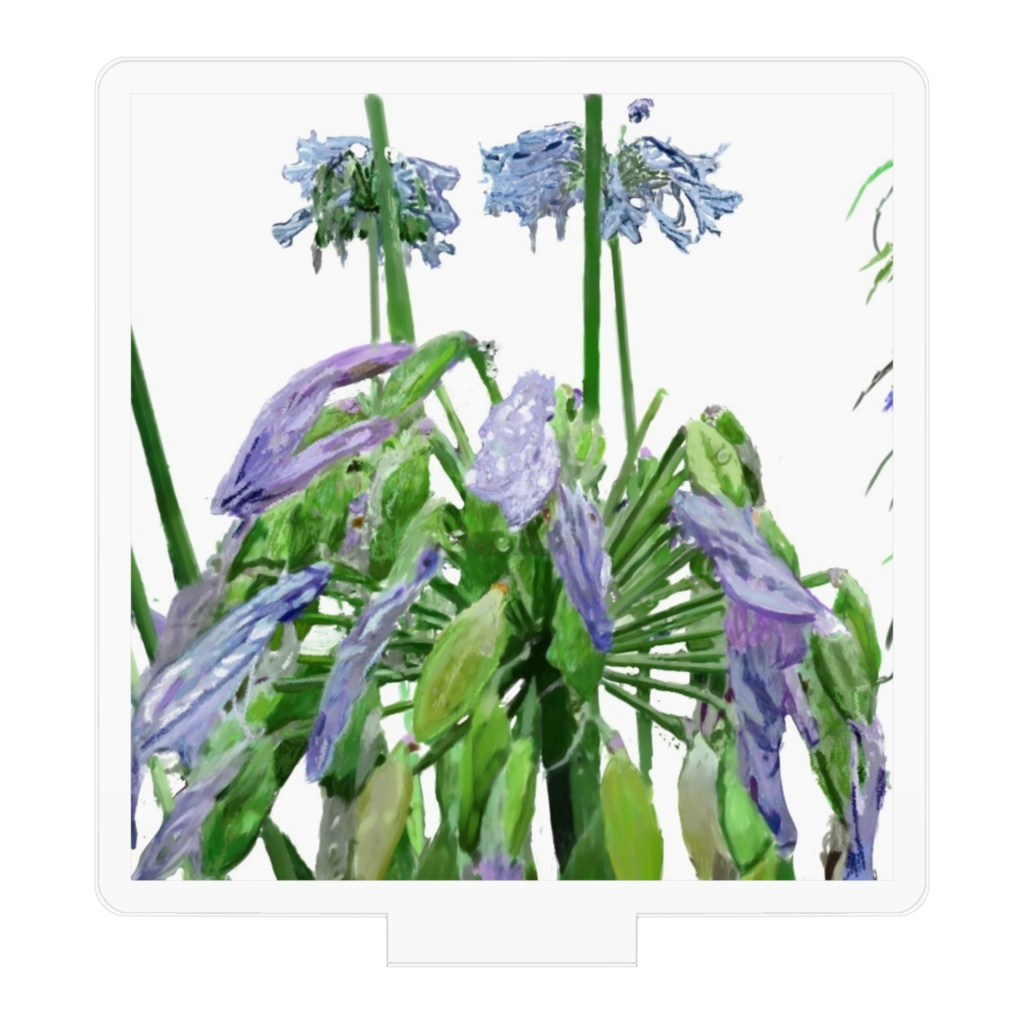 雨に濡れる紫君子欄のアクリルフィギュア