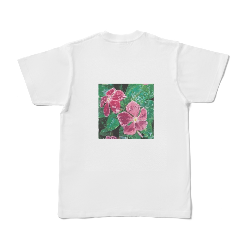 アジサイとニチニチソウのtシャツ